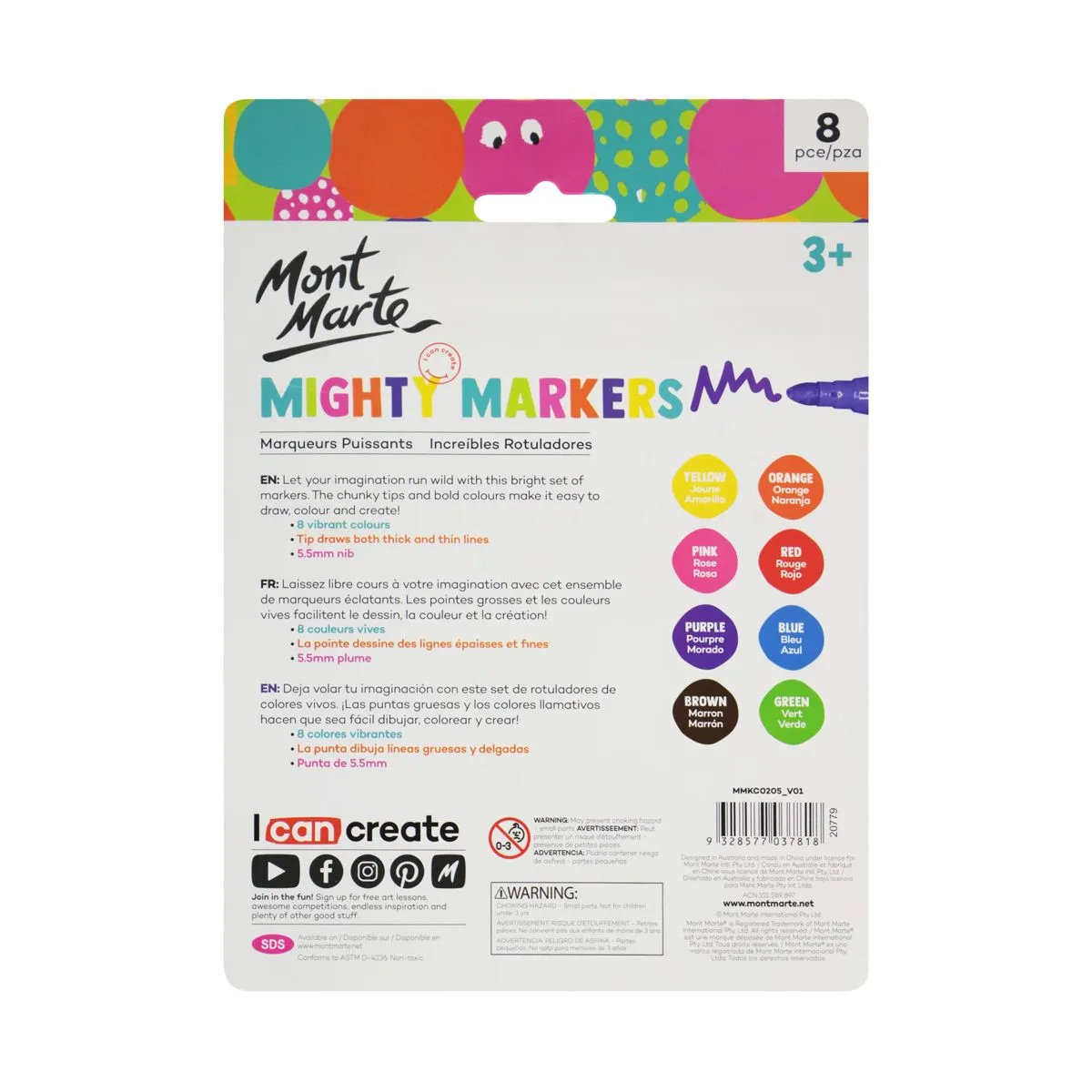 Mont Marte Mighty Markers 8pce