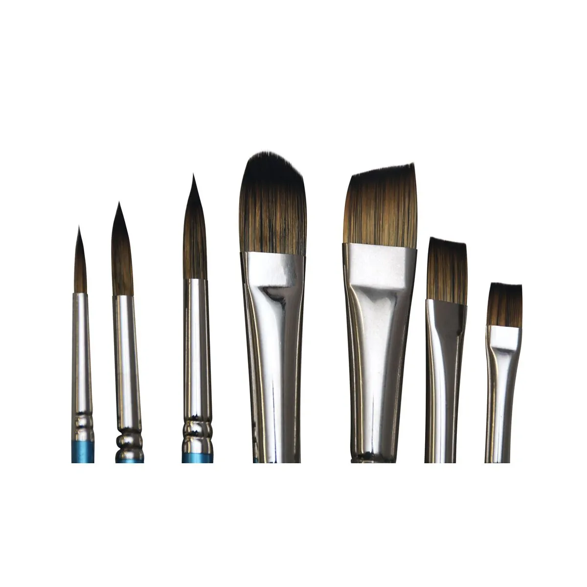 Mont Marte Oil Brush Set Taklon in wood Brush Box 7pce