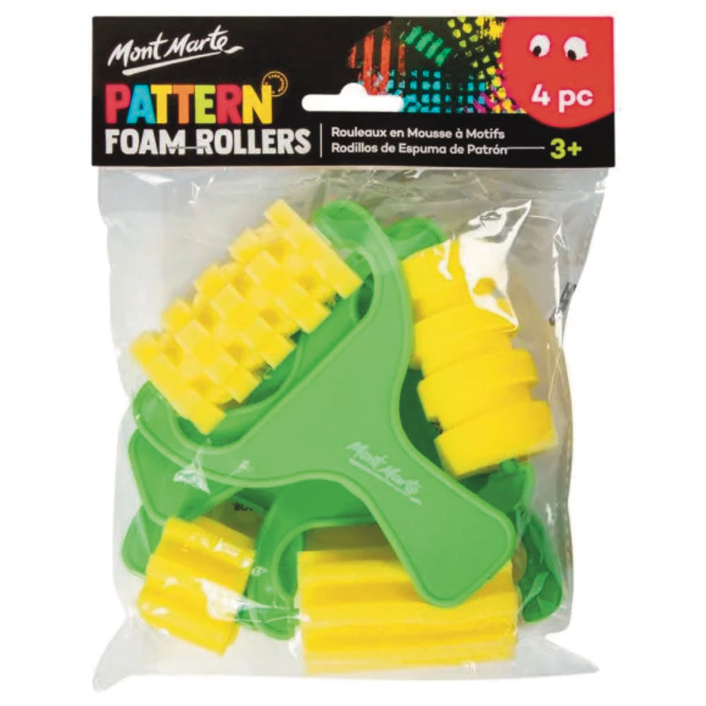 Mont Marte Pattern Foam Rollers 4pc