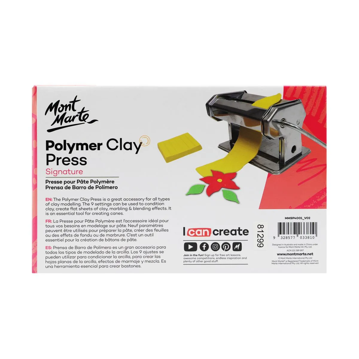 Mont Marte Polymer Clay Press