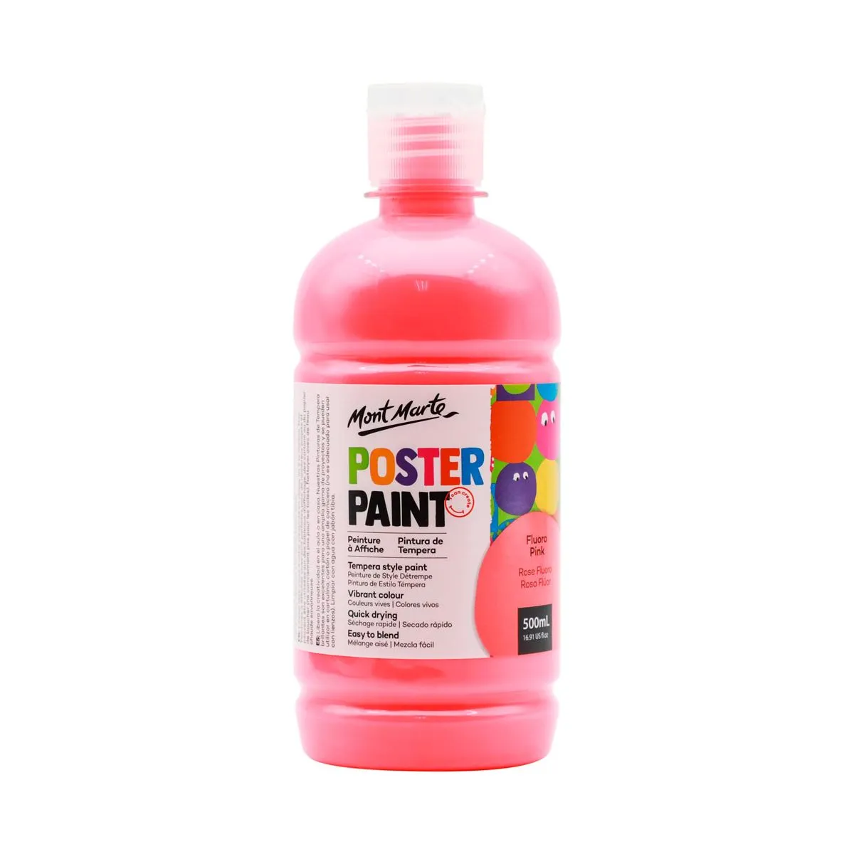 Mont Marte Poster Paint 500ml Fluoro Pink