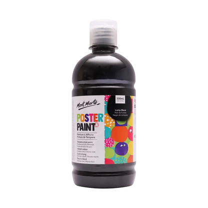 Mont Marte Poster Paint 500ml LAMP BLACK