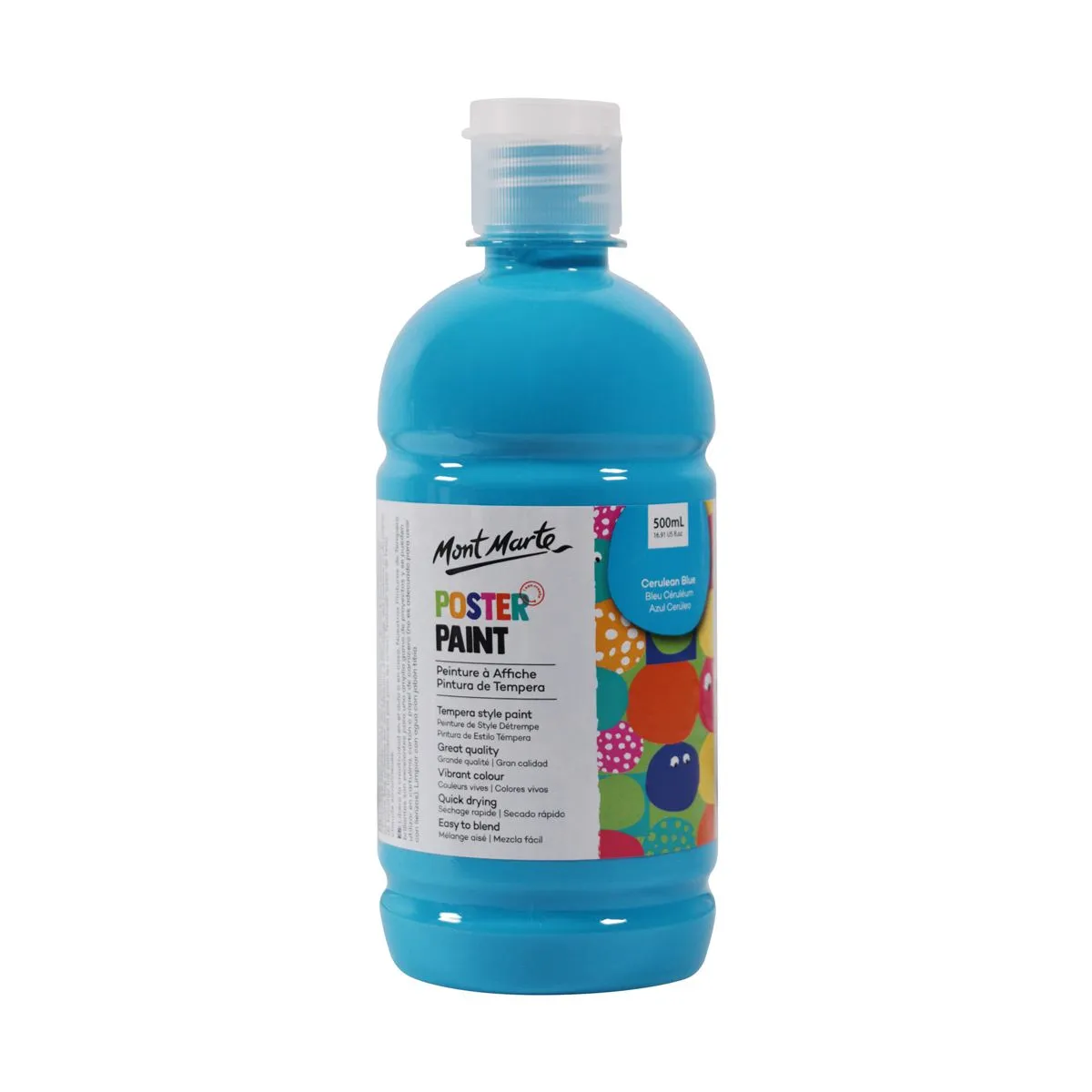 Mont Marte Poster Paint 500ml Cerulean Blue