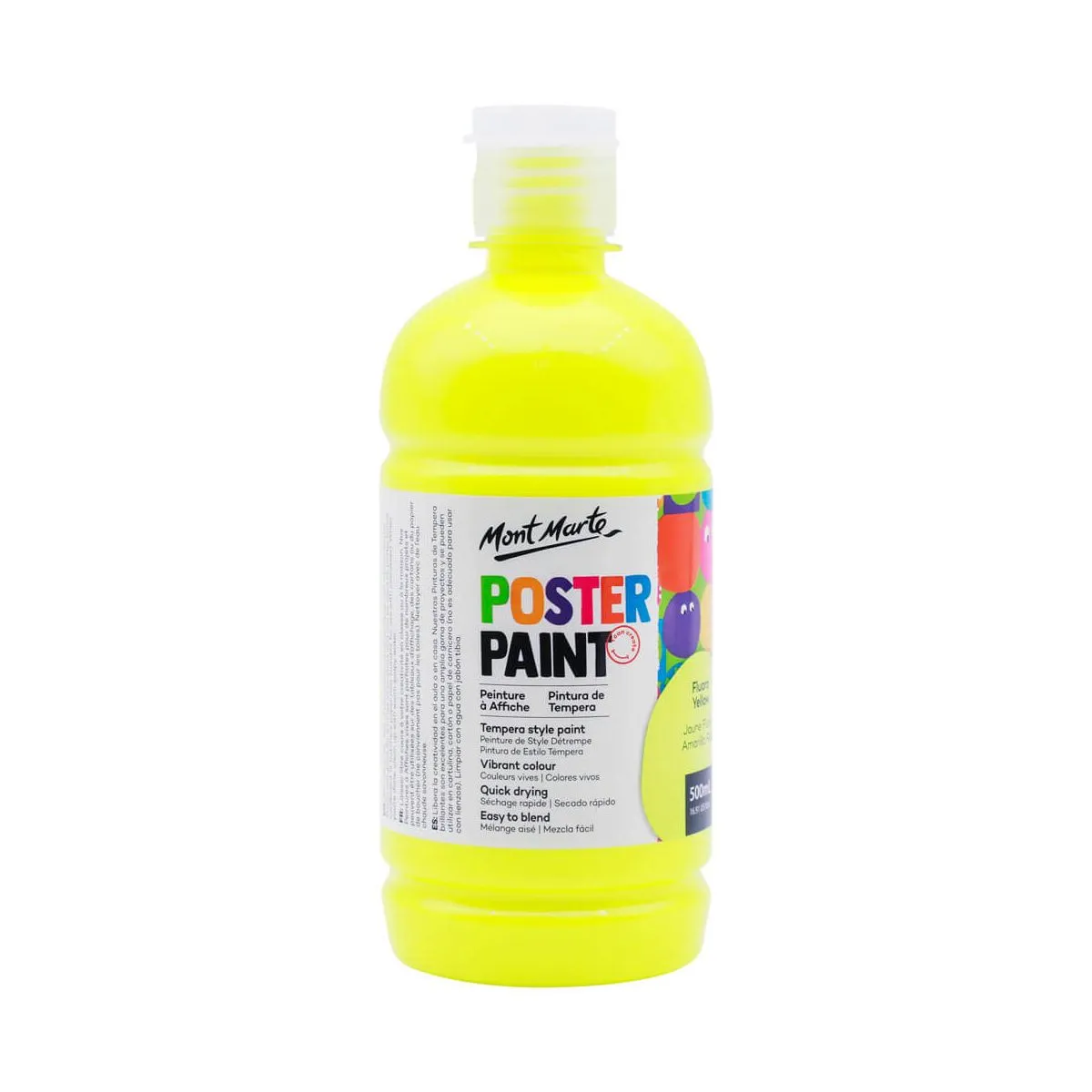 Mont Marte Poster Paint 500ml FLUORO YELLOW