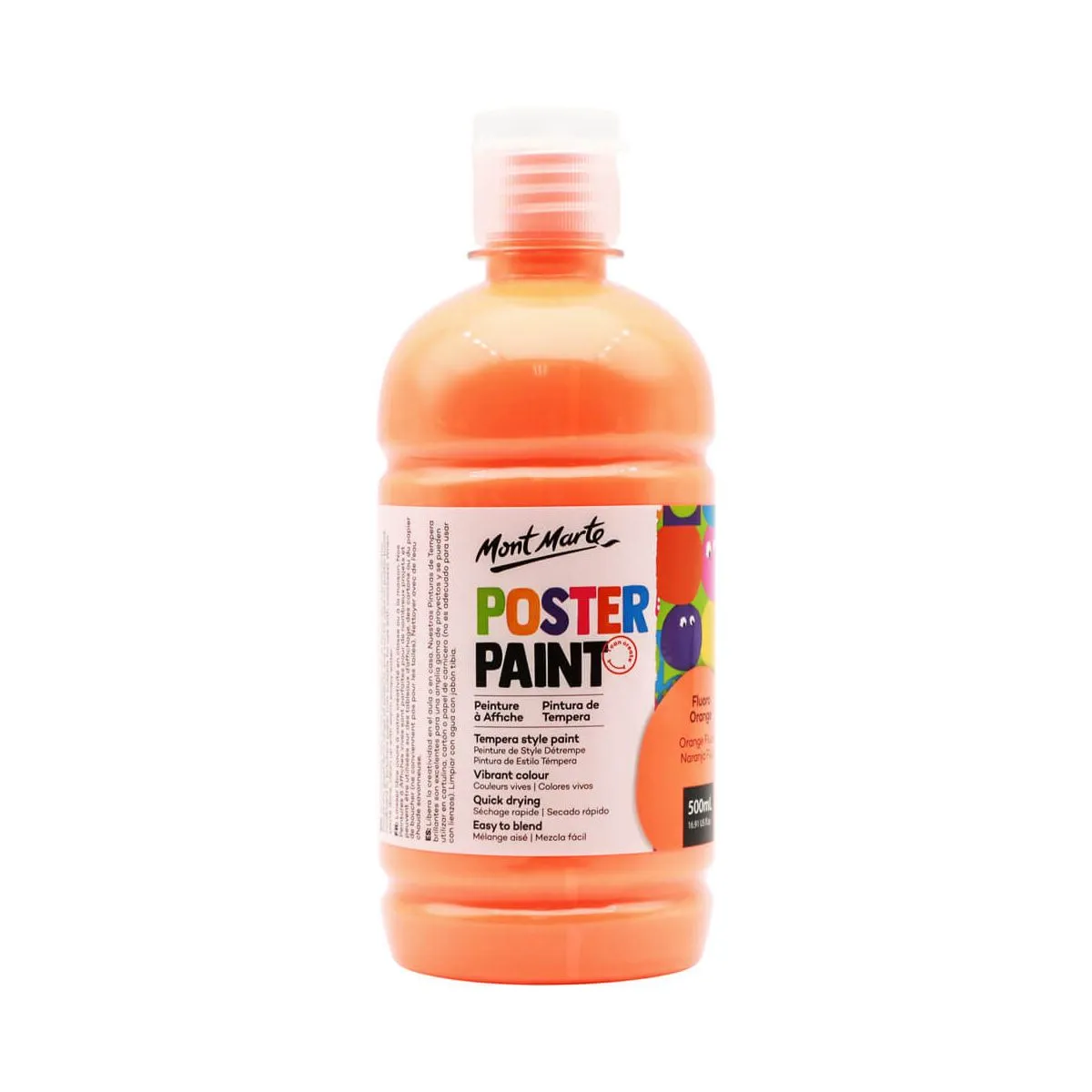 Mont Marte Poster Paint 500ml Fluoro Orange