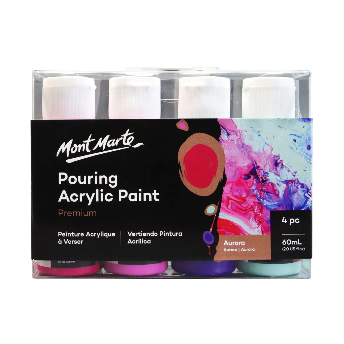 Mont Marte Pouring Acrylic 60ml 4pce - Aurora