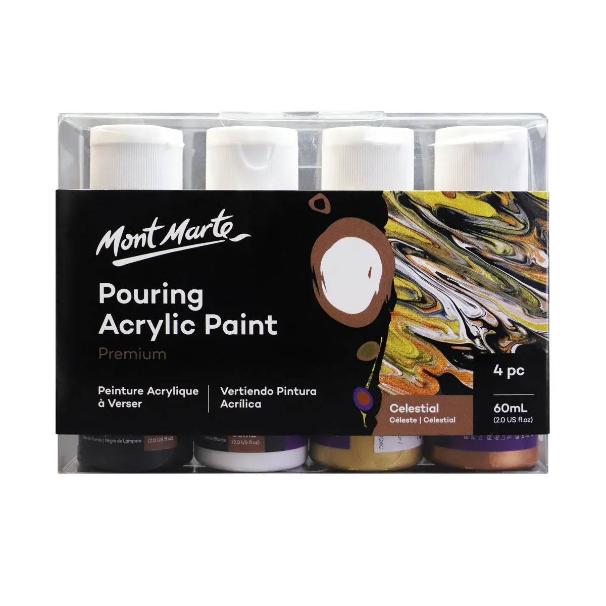 Mont Marte Pouring Acrylic 60ml 4pce - Celestial