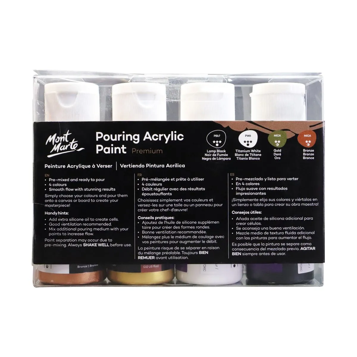 Mont Marte Pouring Acrylic 60ml 4pce - Celestial