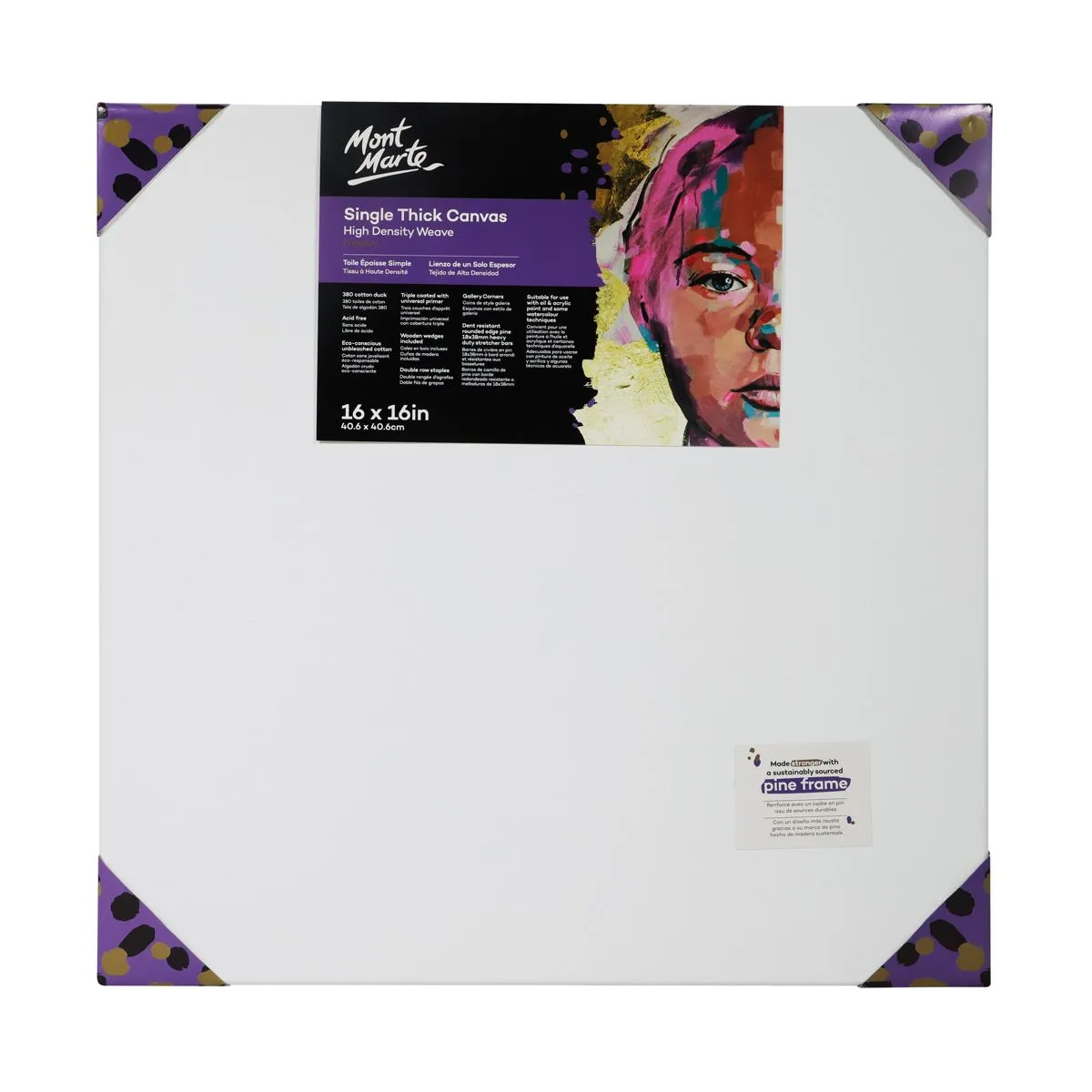 Mont Marte Premium Canvas Single Thick 40.6x40.6cm