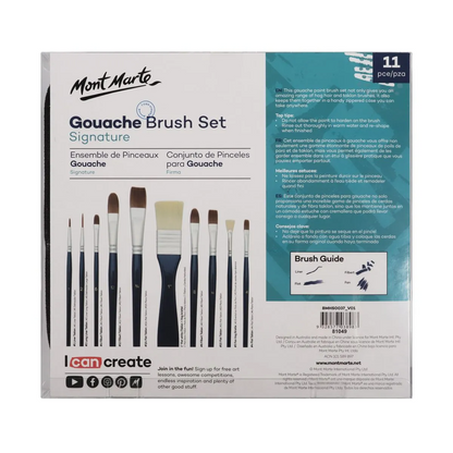 Mont Marte Signature Brush Set in Wallet 11pc - Gouache