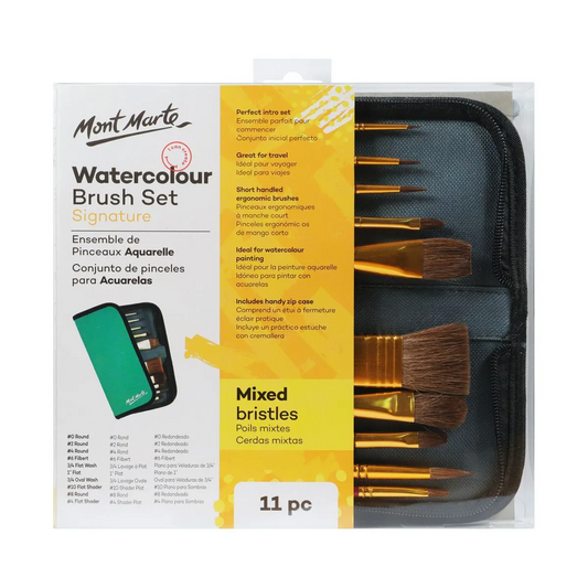 Image 1 of Mont Marte Signature Brush Set in Wallet 11pc - Watercolour