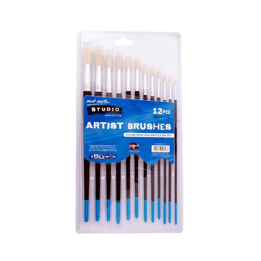 Mont Marte Silver Series Artist Brushes 12pce Round 1-12