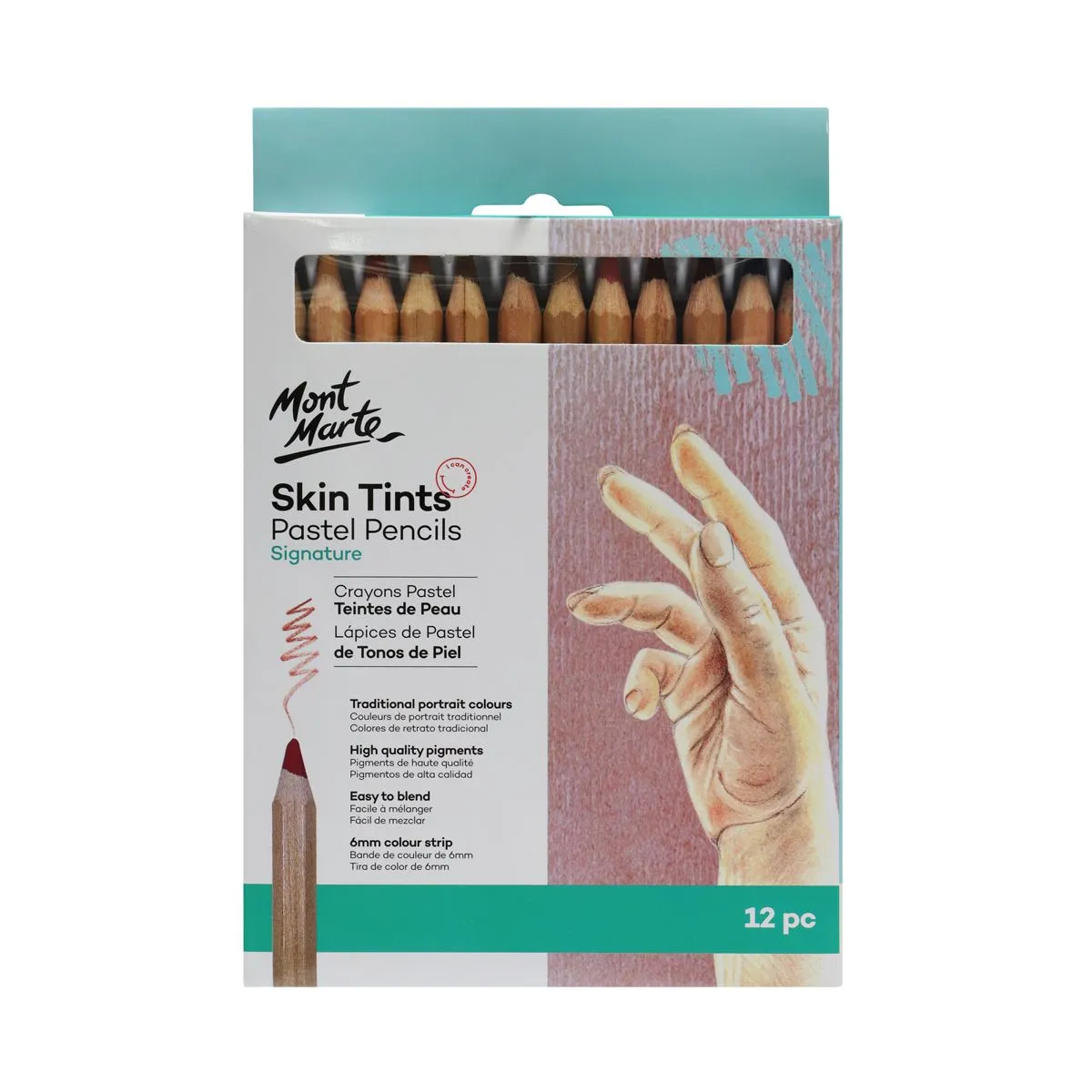 Mont Marte Skin Tints Pastel Pencils 12pce