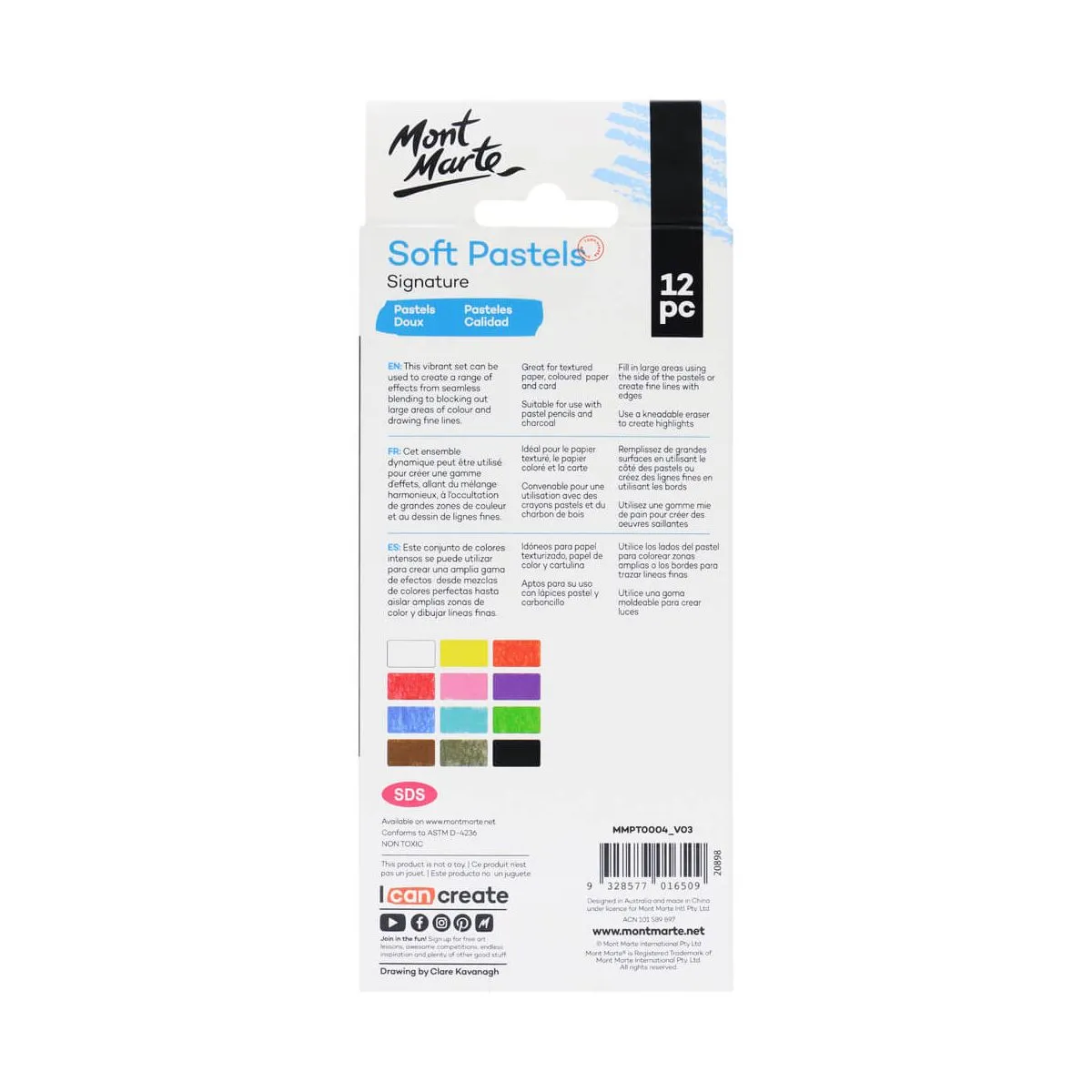 Mont Marte Soft Pastels 12pce