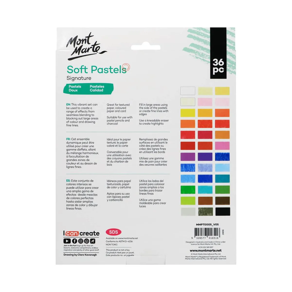 Mont Marte Soft Pastels 36pce