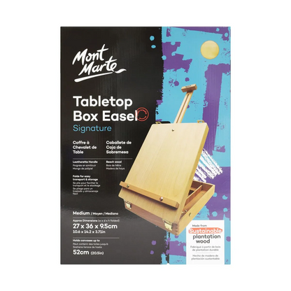 Mont Marte Tabletop Box Easel Medium Beech Wood