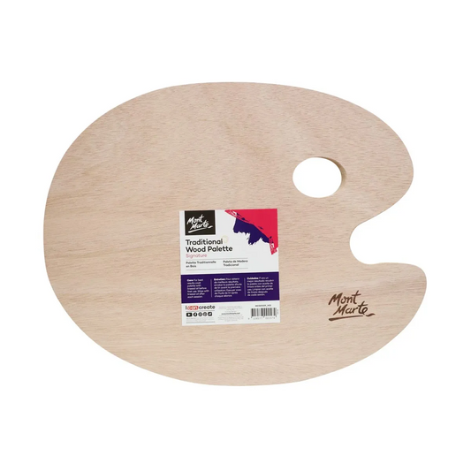 Mont Marte Traditional Oval Wood Palette 30x38cm