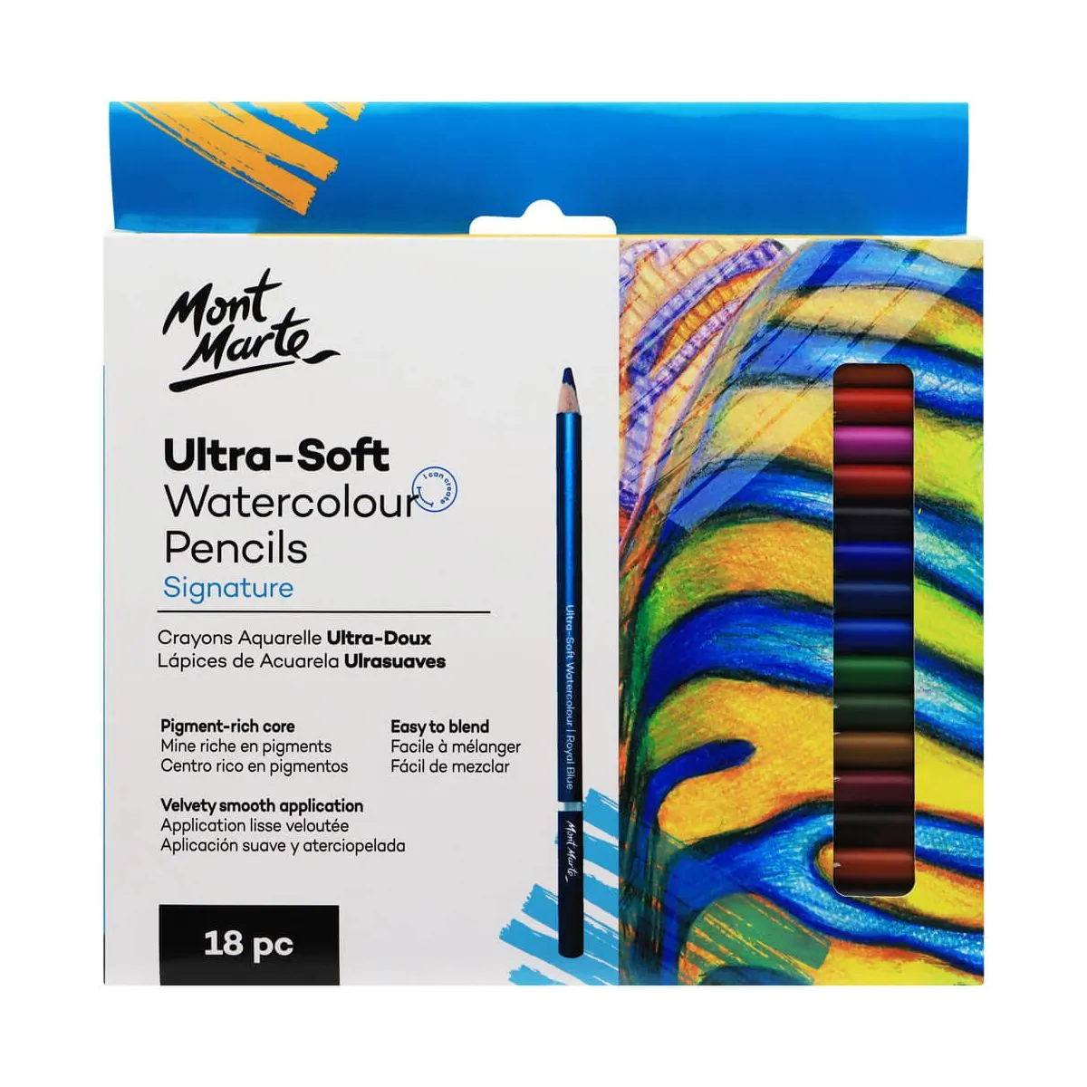 Mont Marte Ultra-Soft Watercolour Pencils 18pce