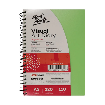 Mont Marte Visual Art Diary Polyprop Coloured Cover A5