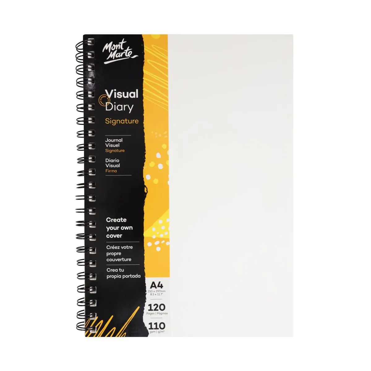 Mont Marte Visual Diary Paper Cover 120pge 110gsm A4