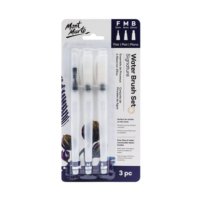 Mont Marte Water Brush Set Flat 3pc