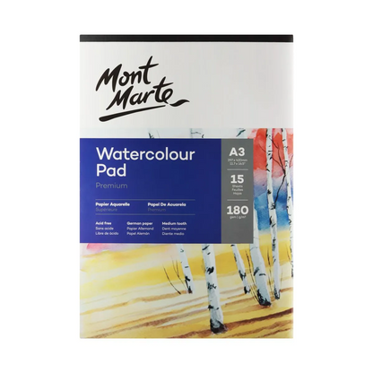 Mont Marte Watercolour Pad 180gsm 15 sheets A3