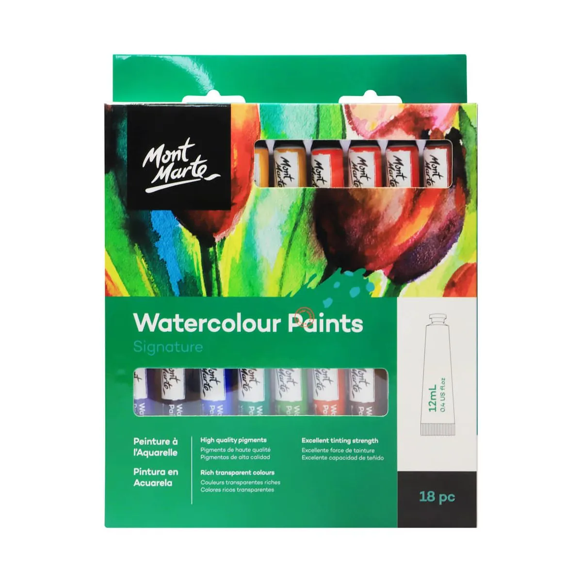 Mont Marte Watercolour Paints 18pce x 12ml