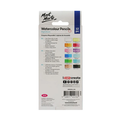 Mont Marte Watercolour Pencils 12pce