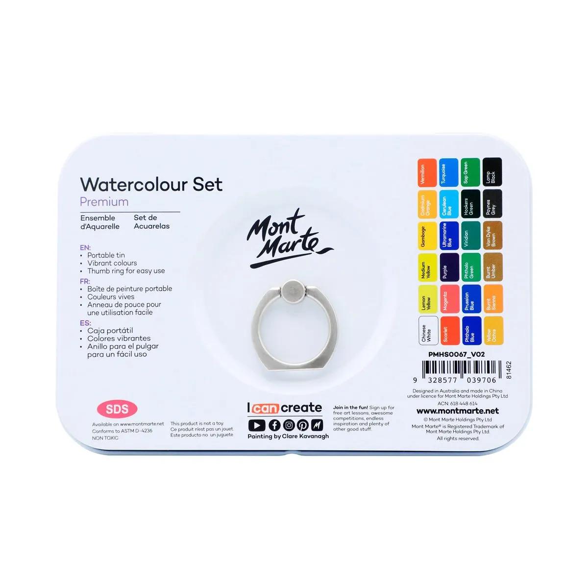 Mont Marte Watercolour Set in Tin 27pc