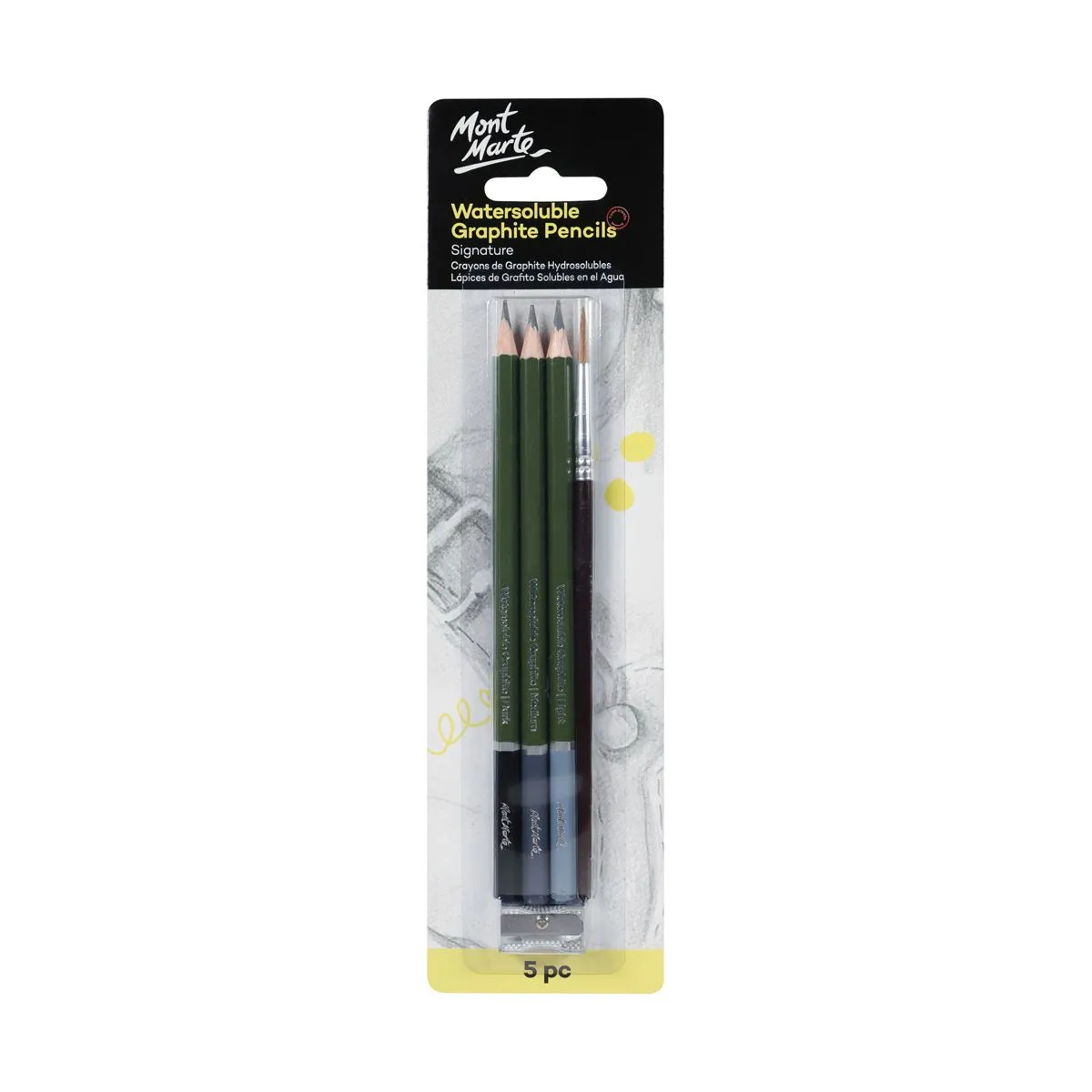 Mont Marte Watersoluble Graphite Pencil Set of 5