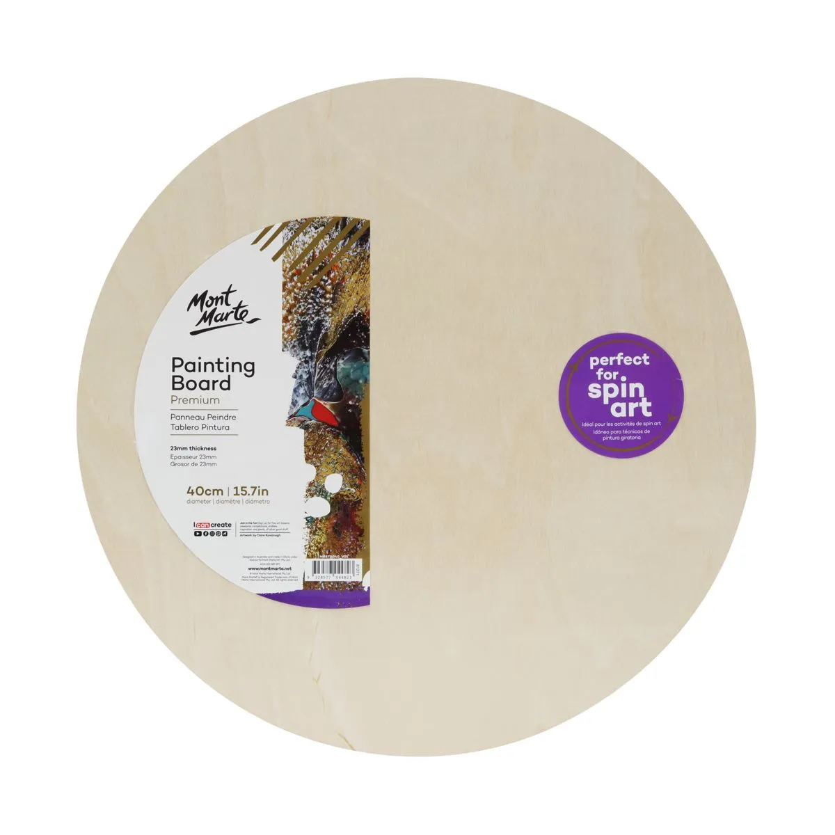 Mont Marte Wooden Painting Board Round 40cm