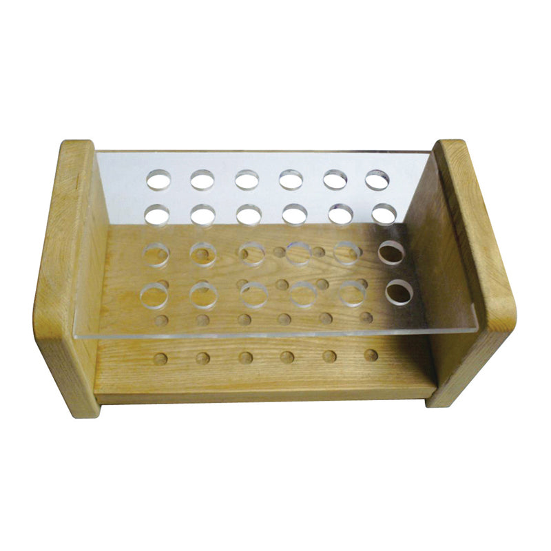 NAM 24 Hole Brush Holder - wood and perspex