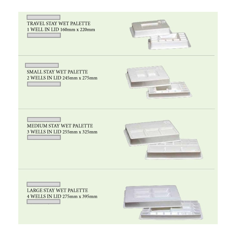 NEEF Travel Stay Wet Palette - 3 wells in lid - 255x325mm