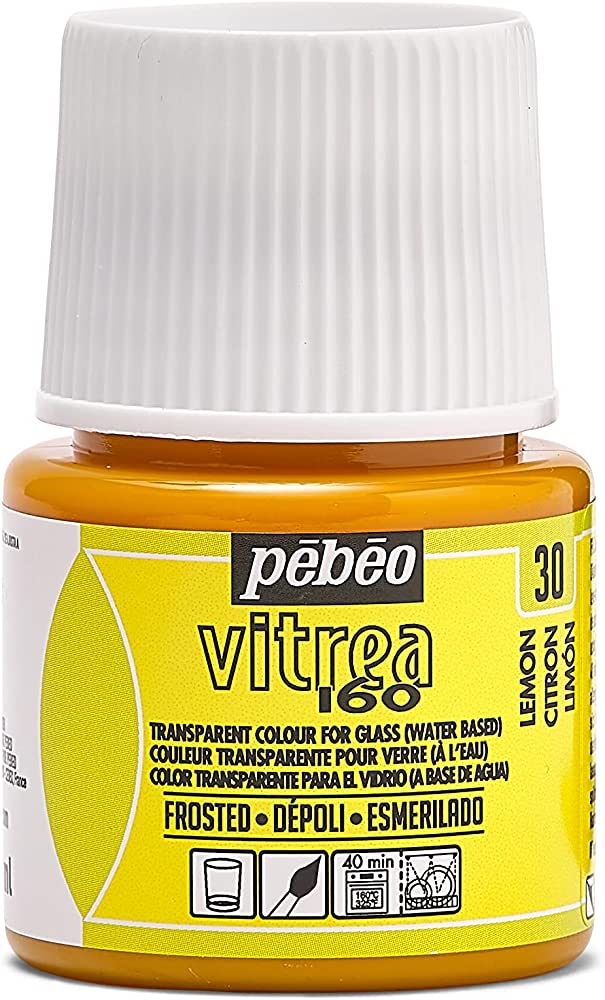 Pebeo Vitrea 160 Glass Paint 45ml - Frosted 30 Lemon