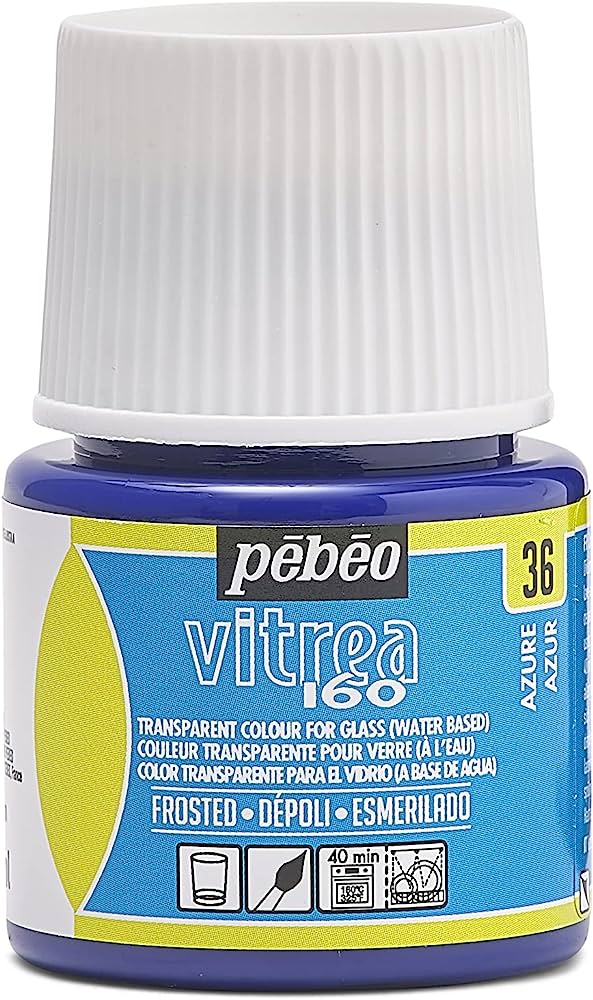 Pebeo Vitrea 160 Glass Paint 45ml - Frosted 36 Azure