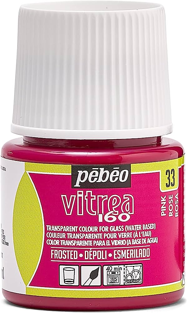 Pebeo Vitrea 160 Glass Paint 45ml - Frosted 33 Pink