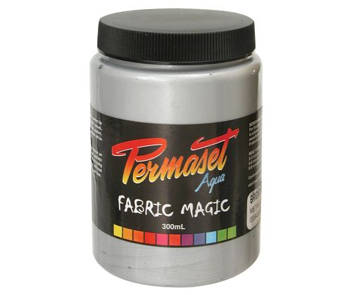 Permaset AQUA Fabric Ink 300ml BRIGHT SILVER