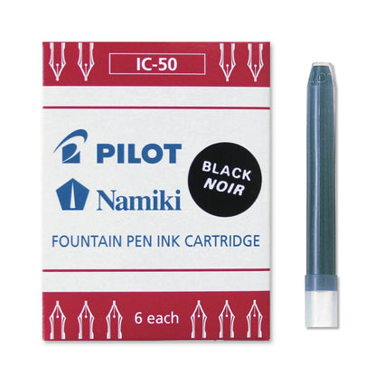 Pilot IC-50-L Black Fountain Pen Cartridge for Kakuno Pen