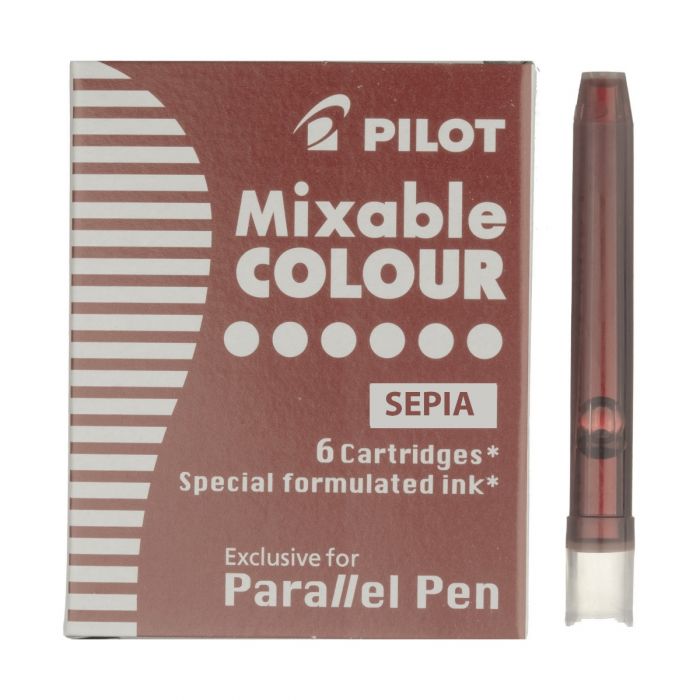 Pilot Parallel Pen Cartridges Pack of 6 Sepia