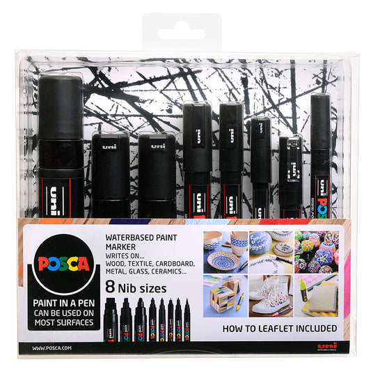 Posca EACH TIP SIZE - Black Set