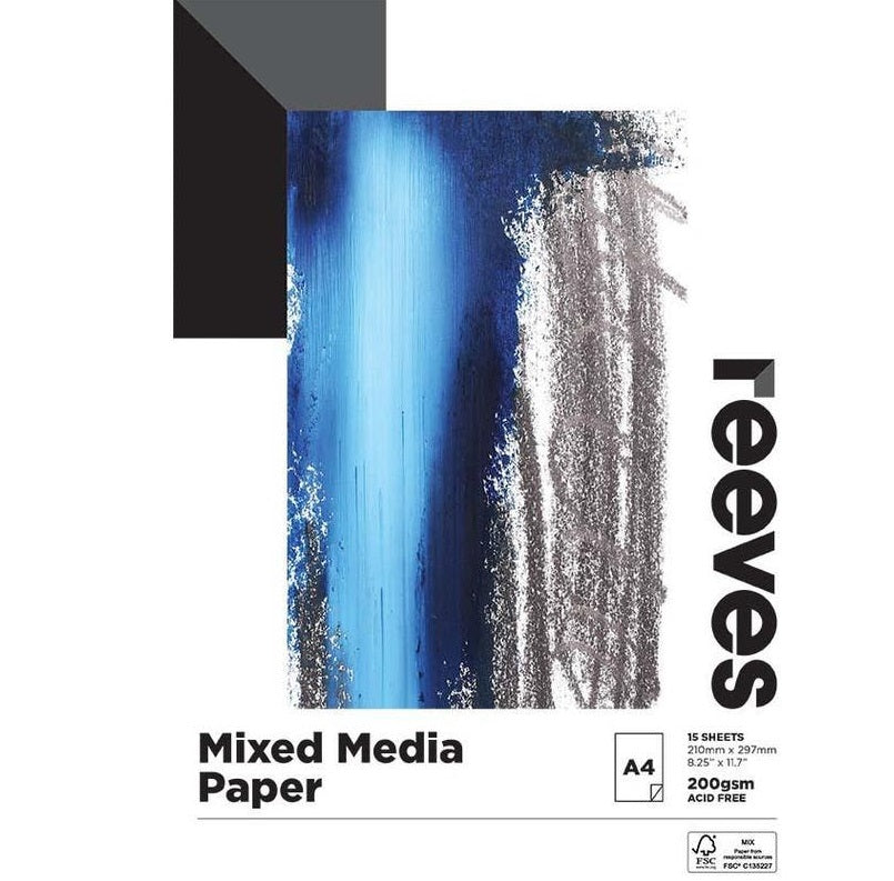 Reeves Mixed Media Pad 200gsm 15 sheets A4