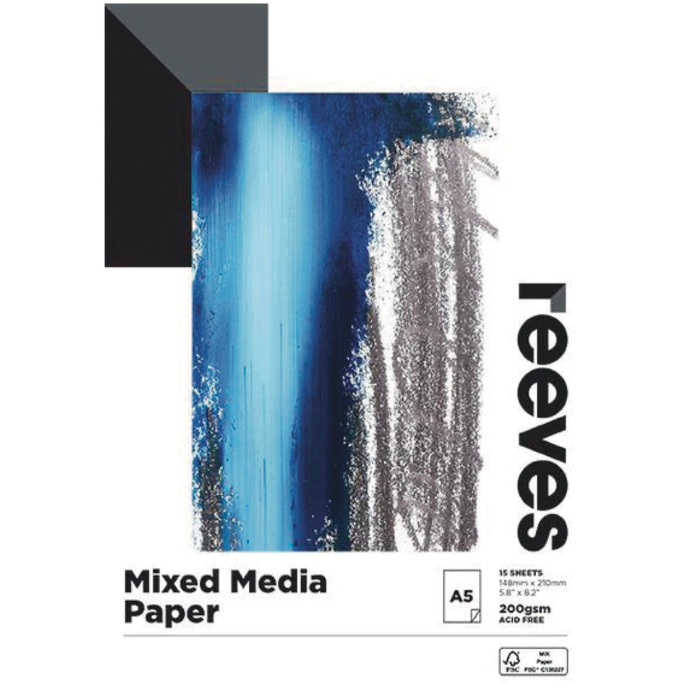 Reeves Mixed Media Pad 200gsm 15 sheets A5