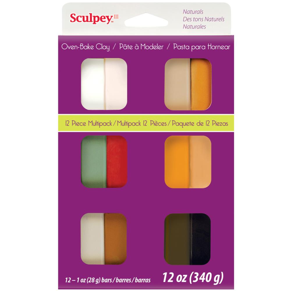 SCULPEY III Multipack 12 x 1oz - NATURALS - Sculpey