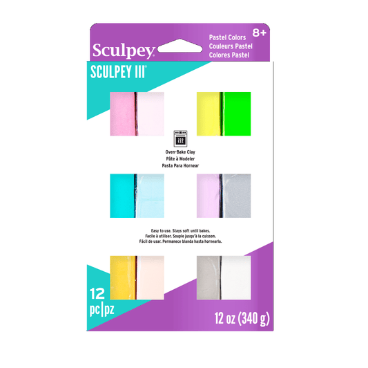 SCULPEY III Multipack 12 x 1oz - PEARLS and PASTELS - Sculpey