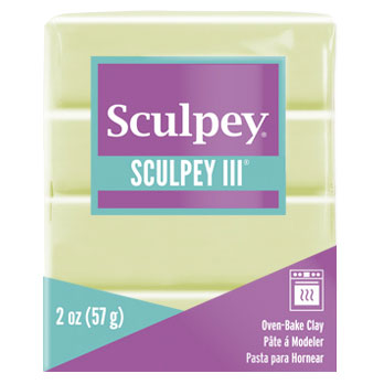 SCULPEY III Polymer Clay 57gm GLOW IN THE DARK