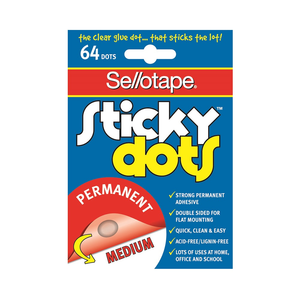 Sellotape Sticky Dots Permanent 64 dots - Sellotape