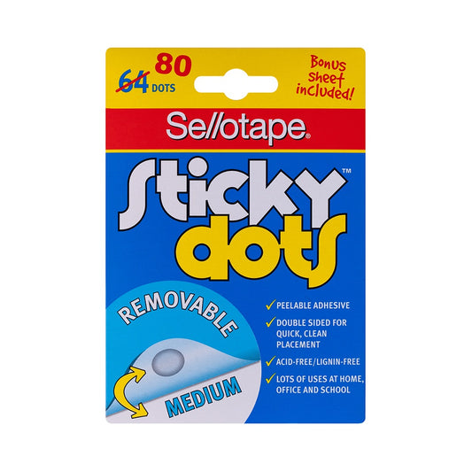 Sellotape Sticky Dots Removable 80 dots - Sellotape