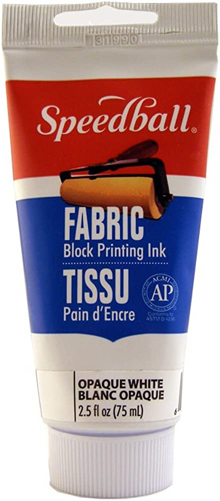 Speedball Fabric Block Printing Ink 75ml Opaque White