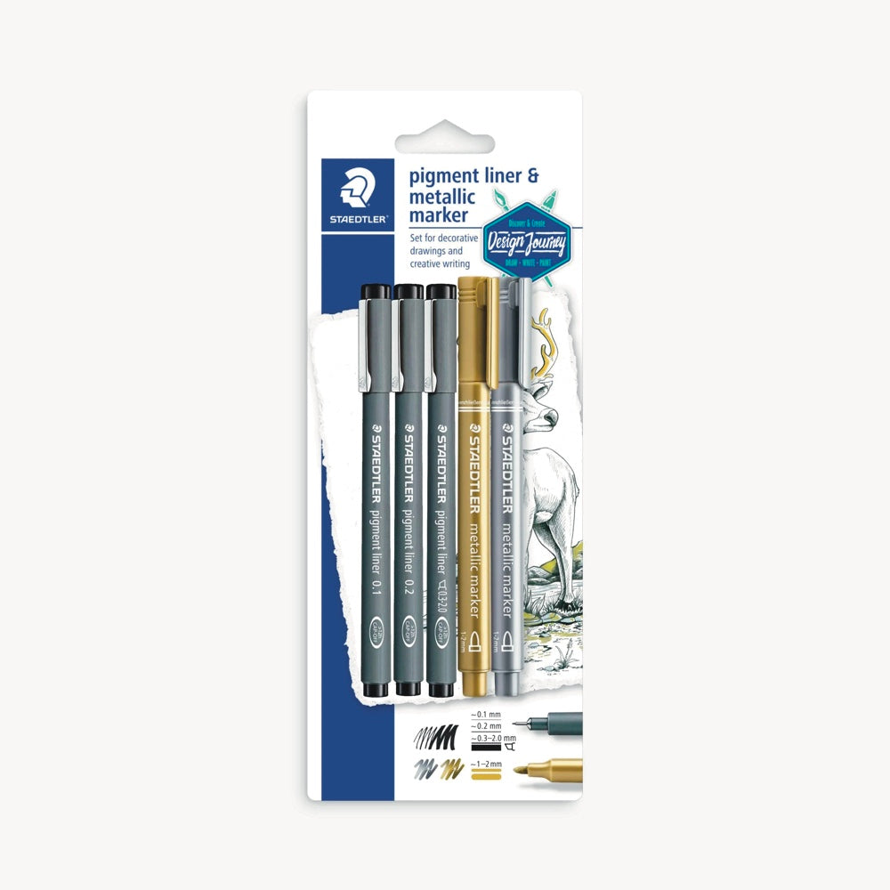 Staedtler Pigment Liner and Metallic Marker Set