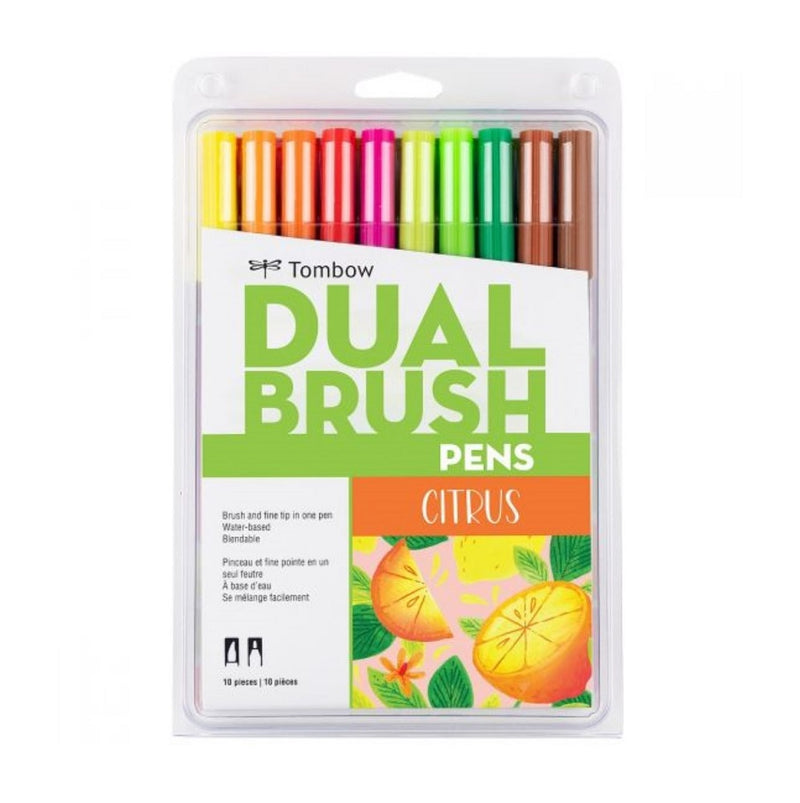 Tombow Dual Brush Pen Set of 10, Citrus